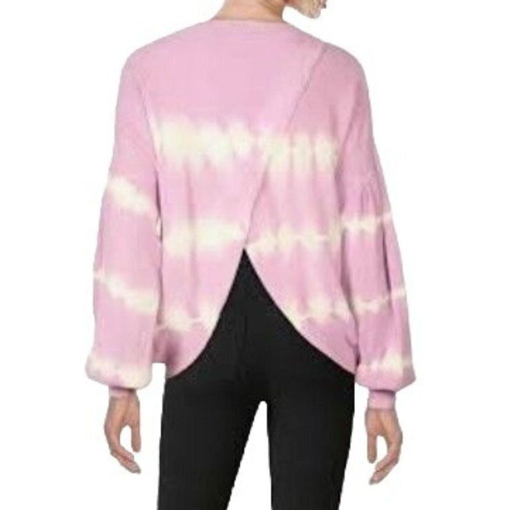 Fate Tie Dye Open Back Sweater Womens S Lilac Purple Pink‎ Long Bishop Sleeve